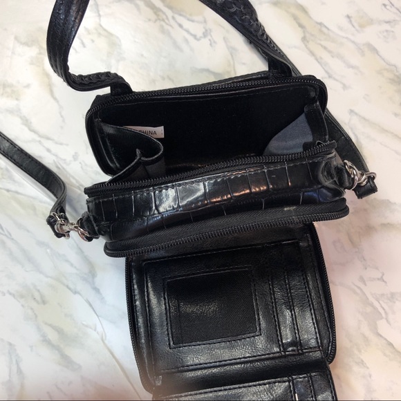 Vintage tiny purse/wallet Black with silver hearts - Picture 7 of 8